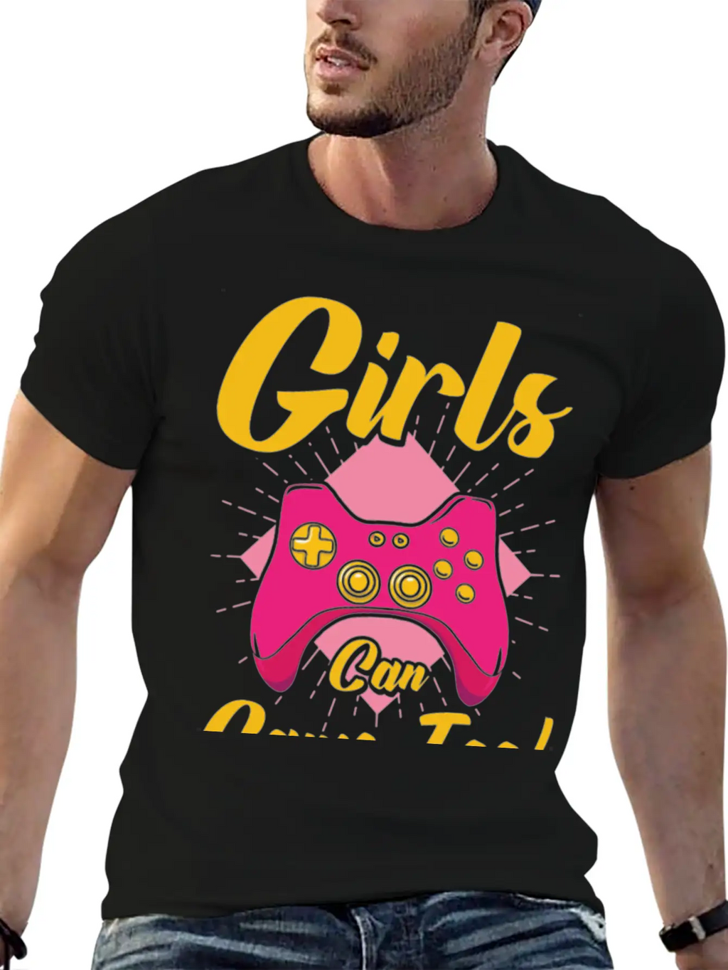 Girls Can Game Too Gaming Gamer Video Games Breathable Graphic T-Shirt – Perfect For Casual Days