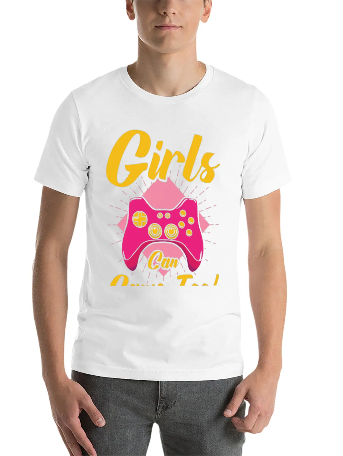 Girls Can Game Too Gaming Gamer Video Games Breathable Graphic T-Shirt – Perfect For Casual Days