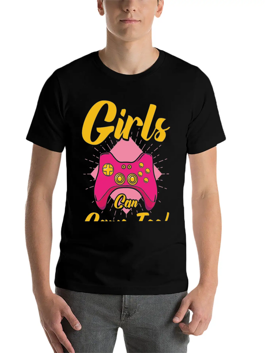 Girls Can Game Too Gaming Gamer Video Games Breathable Graphic T-Shirt – Perfect For Casual Days