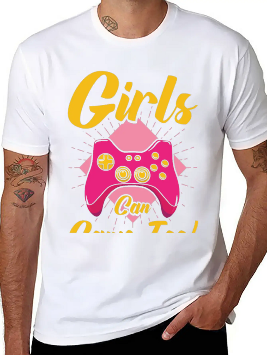Girls Can Game Too Gaming Gamer Video Games Breathable Graphic T-Shirt – Perfect For Casual Days