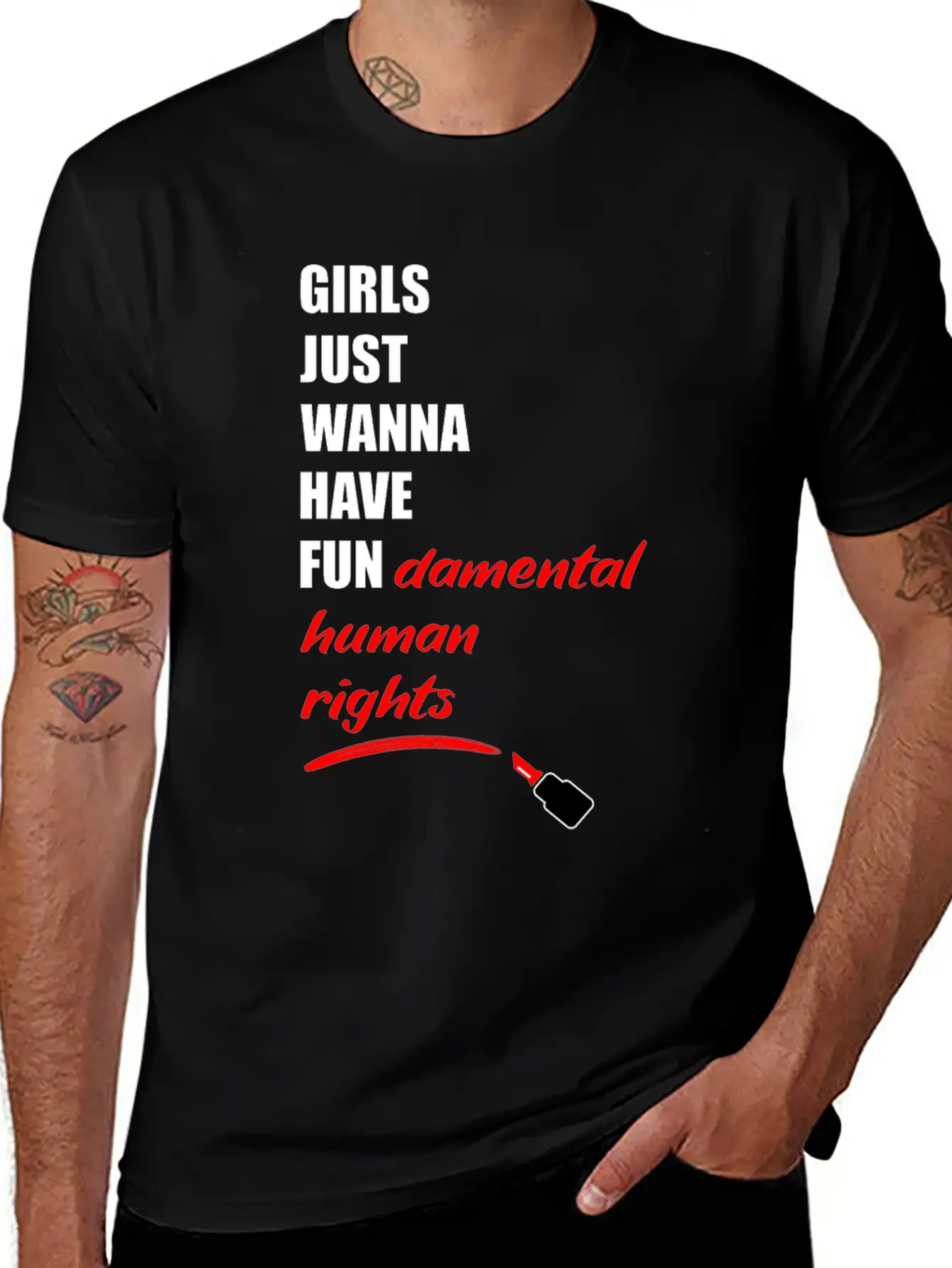 Girls Just Wanna Have Fundermental Human Rights Essential Cotton Tee For Daily Outfits – Unisex Style