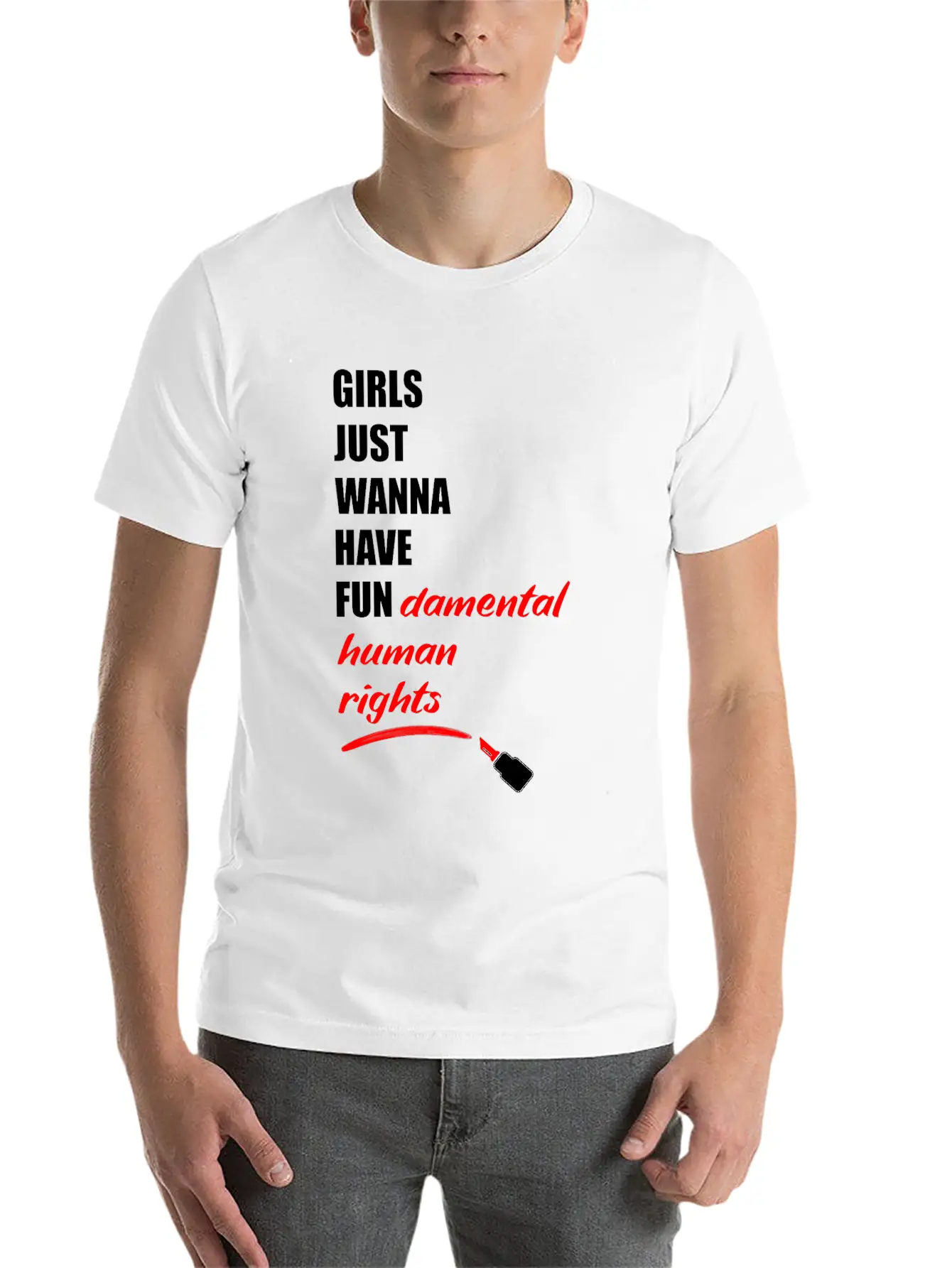 Girls Just Wanna Have Fundermental Human Rights Essential Cotton Tee For Daily Outfits – Unisex Style