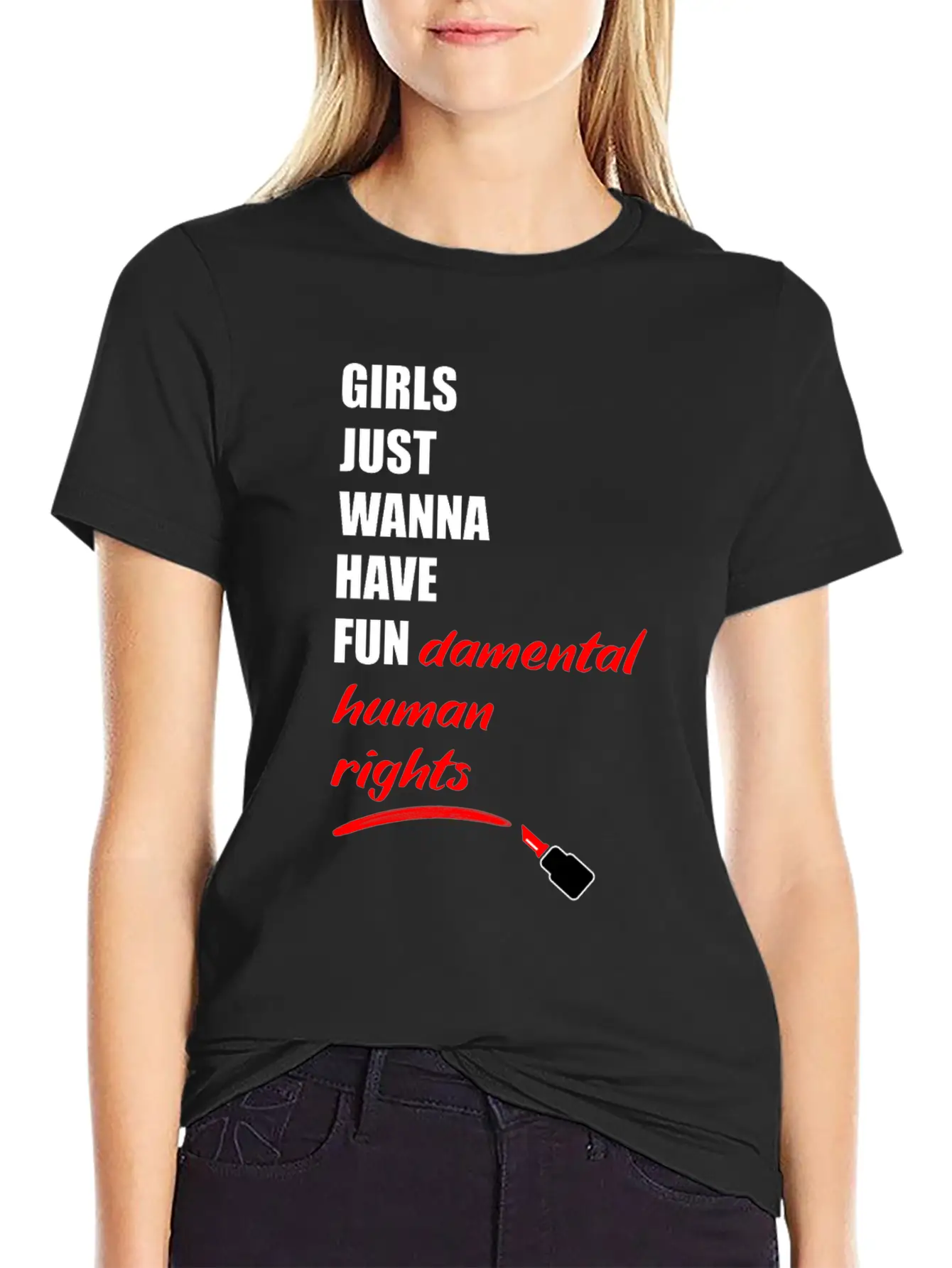 Girls Just Wanna Have Fundermental Human Rights Essential Cotton Tee For Daily Outfits – Unisex Style