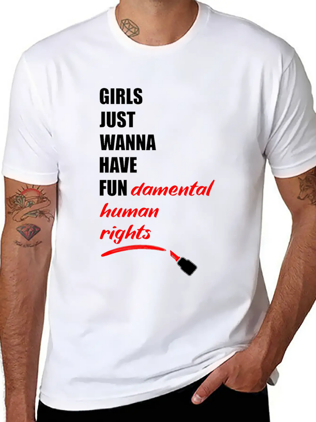 Girls Just Wanna Have Fundermental Human Rights Essential Cotton Tee For Daily Outfits – Unisex Style