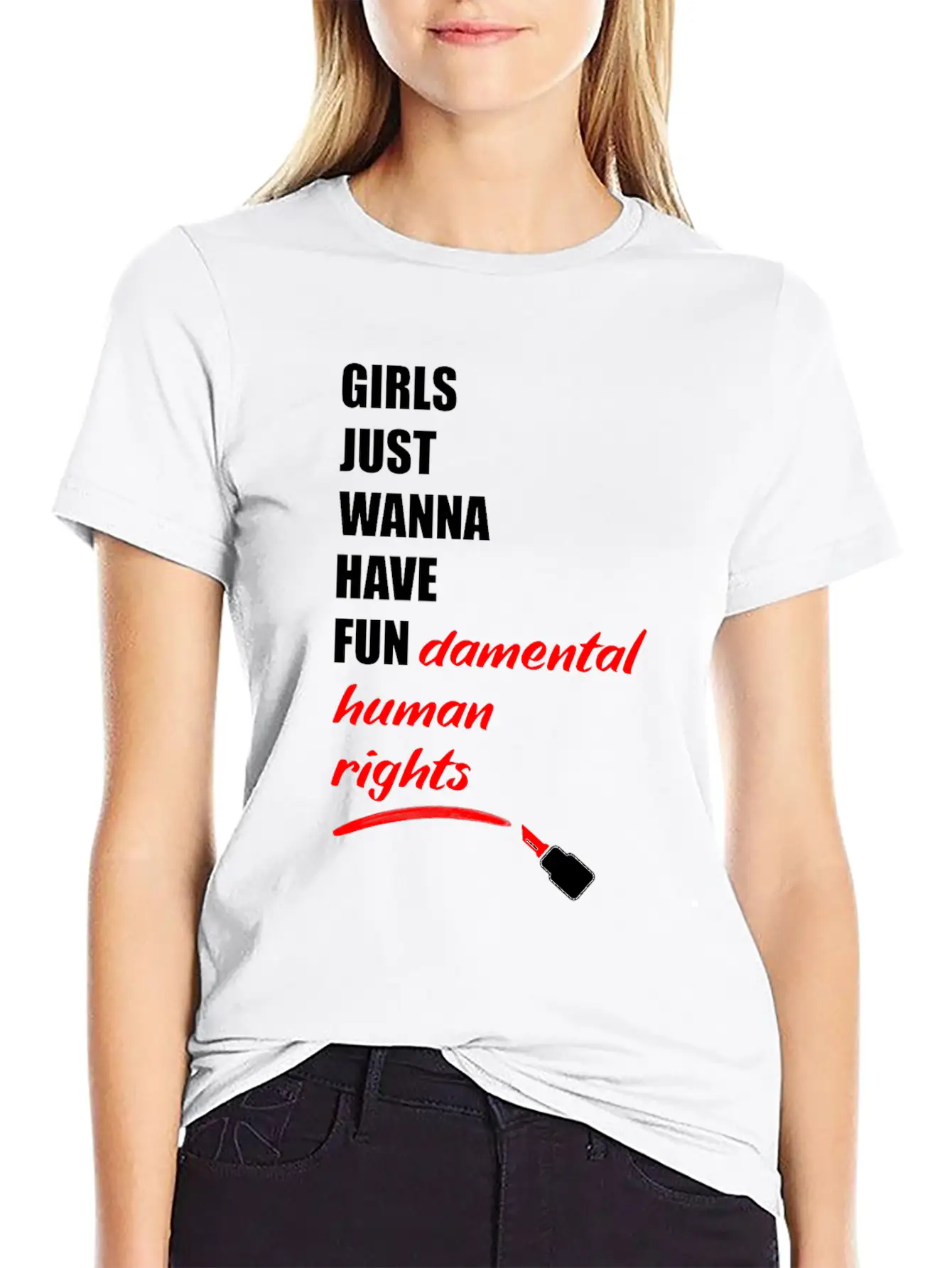 Girls Just Wanna Have Fundermental Human Rights Essential Cotton Tee For Daily Outfits – Unisex Style
