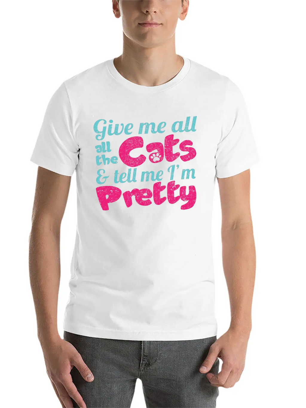 Give Me All The Cats & Tell Me I'm Pretty Timeless Short Sleeve Tee – Comfy And Minimalist Design