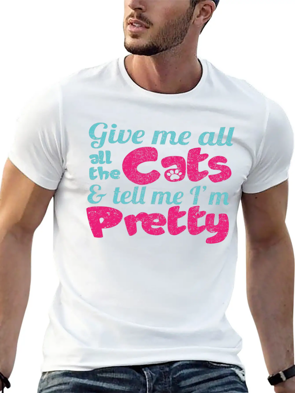 Give Me All The Cats & Tell Me I'm Pretty Timeless Short Sleeve Tee – Comfy And Minimalist Design
