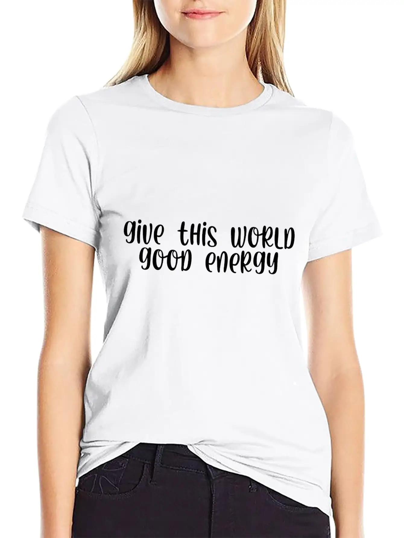 Give This World Good Energy Breathable Graphic T-Shirt – Perfect For Casual Days