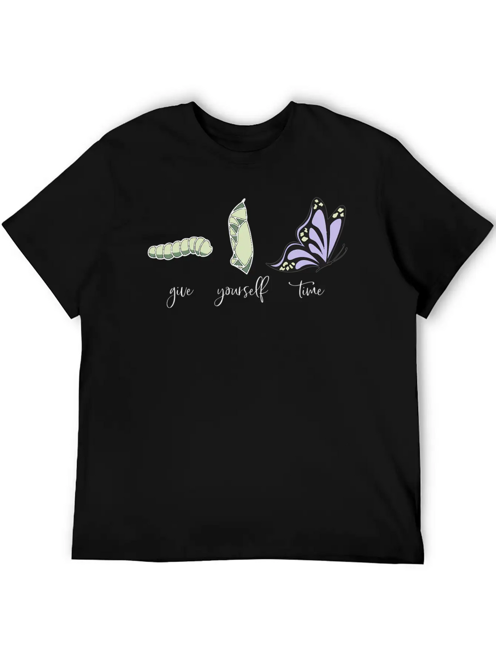 Give Yourself Time Monarch Caterpillar To Breathable Soft Cotton T-Shirt – Timeless Casual Look