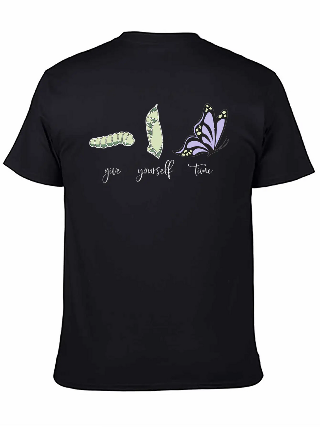 Give Yourself Time Monarch Caterpillar To Breathable Soft Cotton T-Shirt – Timeless Casual Look