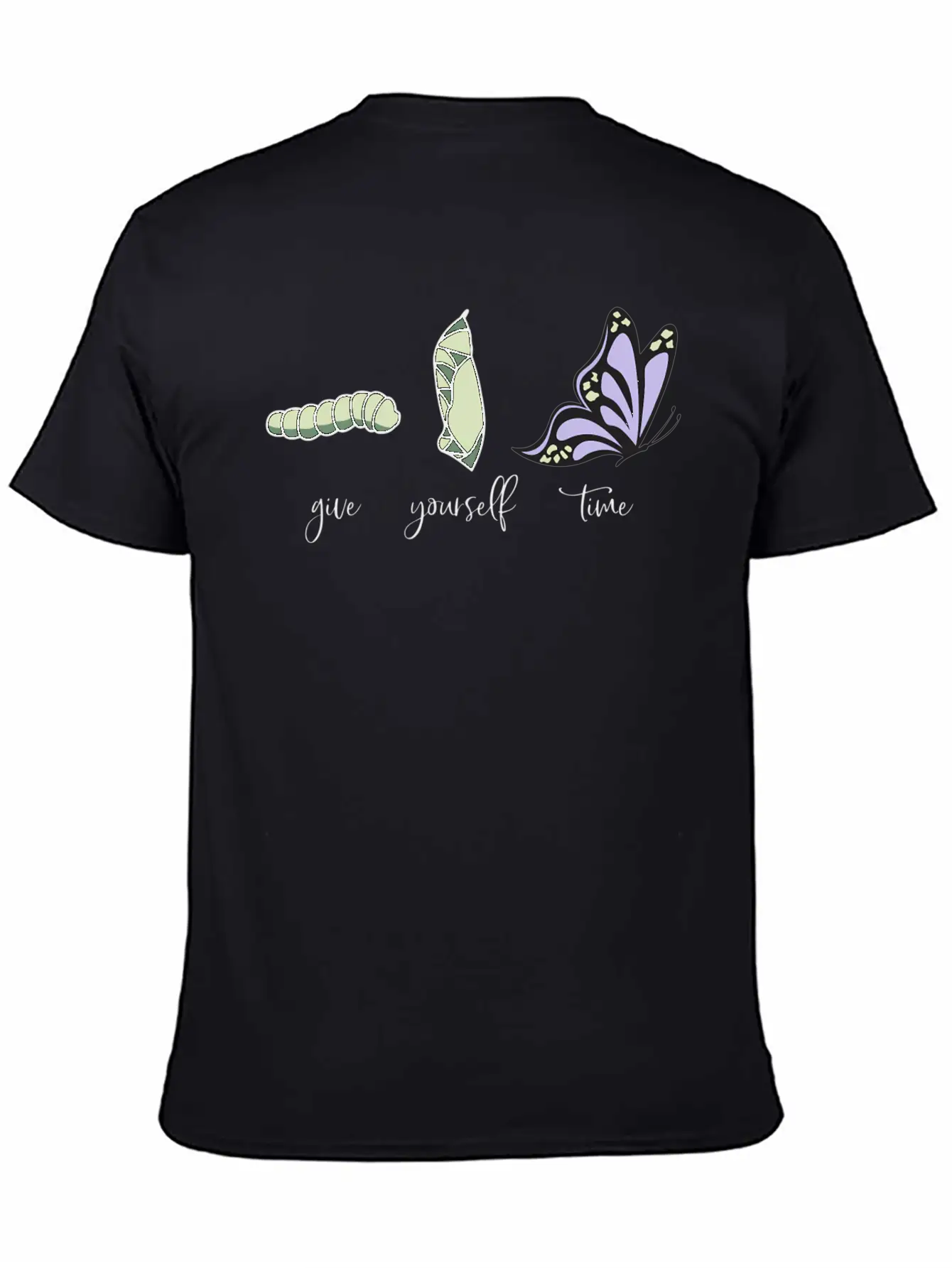 Give Yourself Time Monarch Caterpillar To Breathable Soft Cotton T-Shirt – Timeless Casual Look
