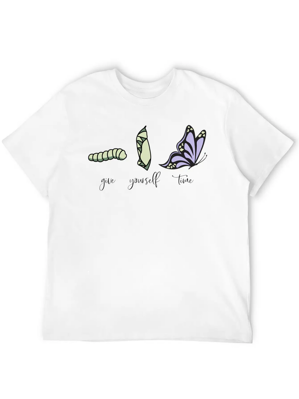 Give Yourself Time Monarch Caterpillar To Breathable Soft Cotton T-Shirt – Timeless Casual Look