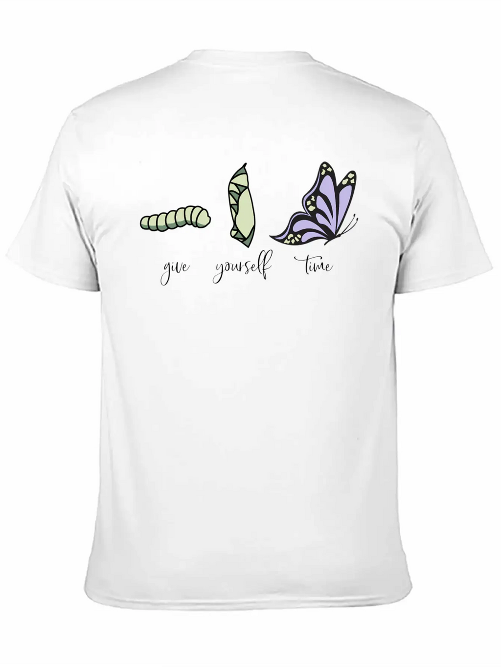 Give Yourself Time Monarch Caterpillar To Breathable Soft Cotton T-Shirt – Timeless Casual Look
