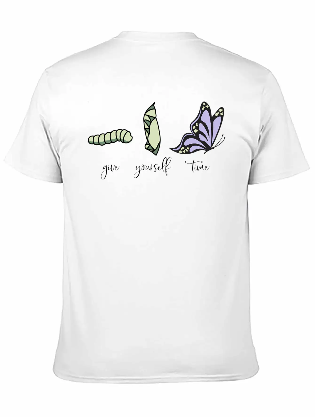 Give Yourself Time Monarch Caterpillar To Breathable Soft Cotton T-Shirt – Timeless Casual Look