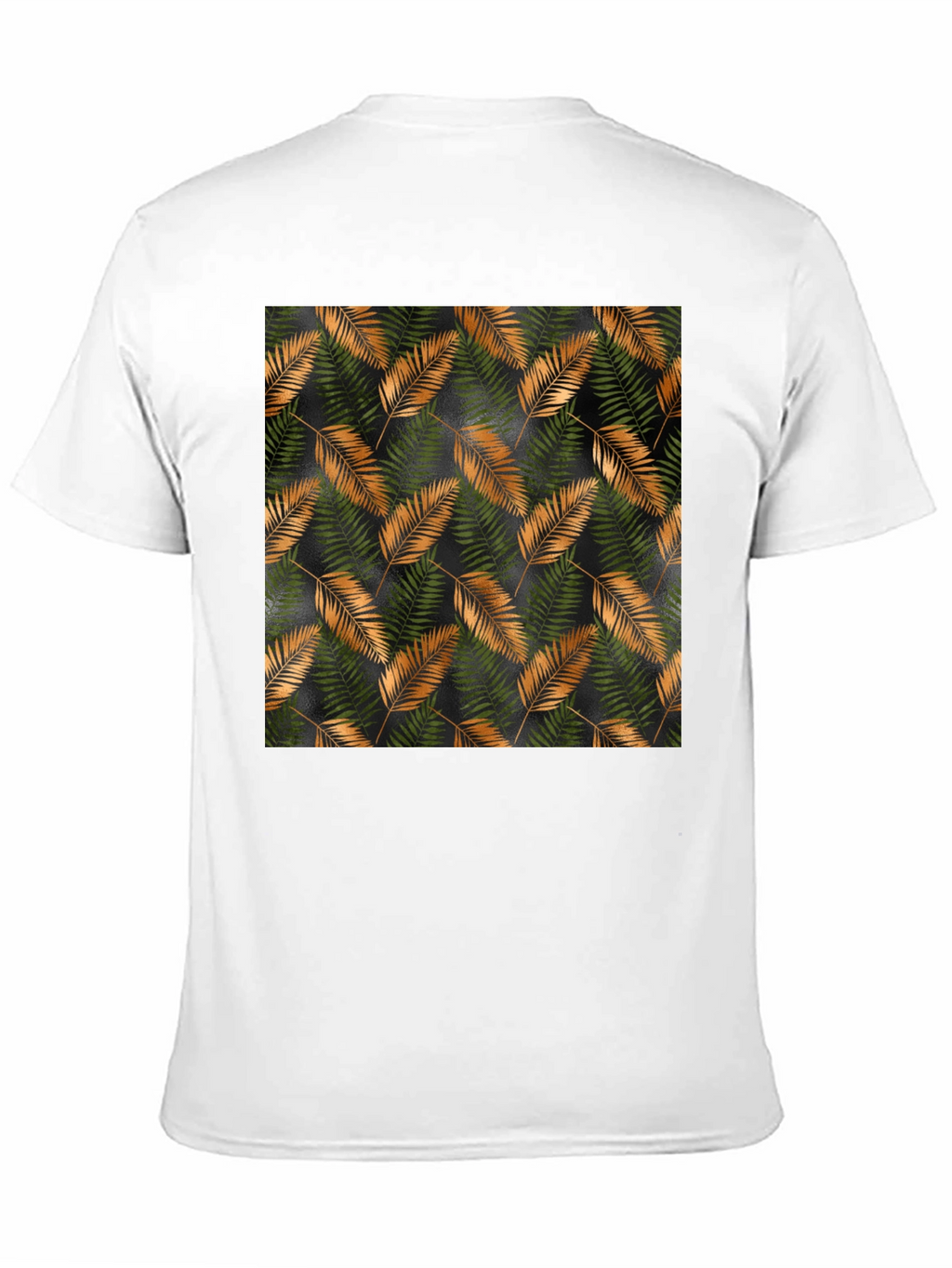 Stylish Black T-Shirt with Tropical Leaf Print