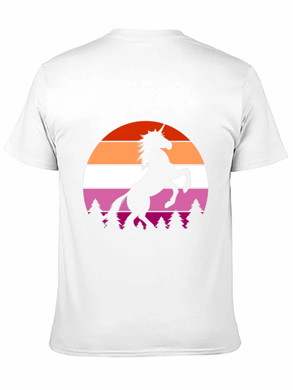Lesbian Pride Sunset Unicorn Black T-Shirt