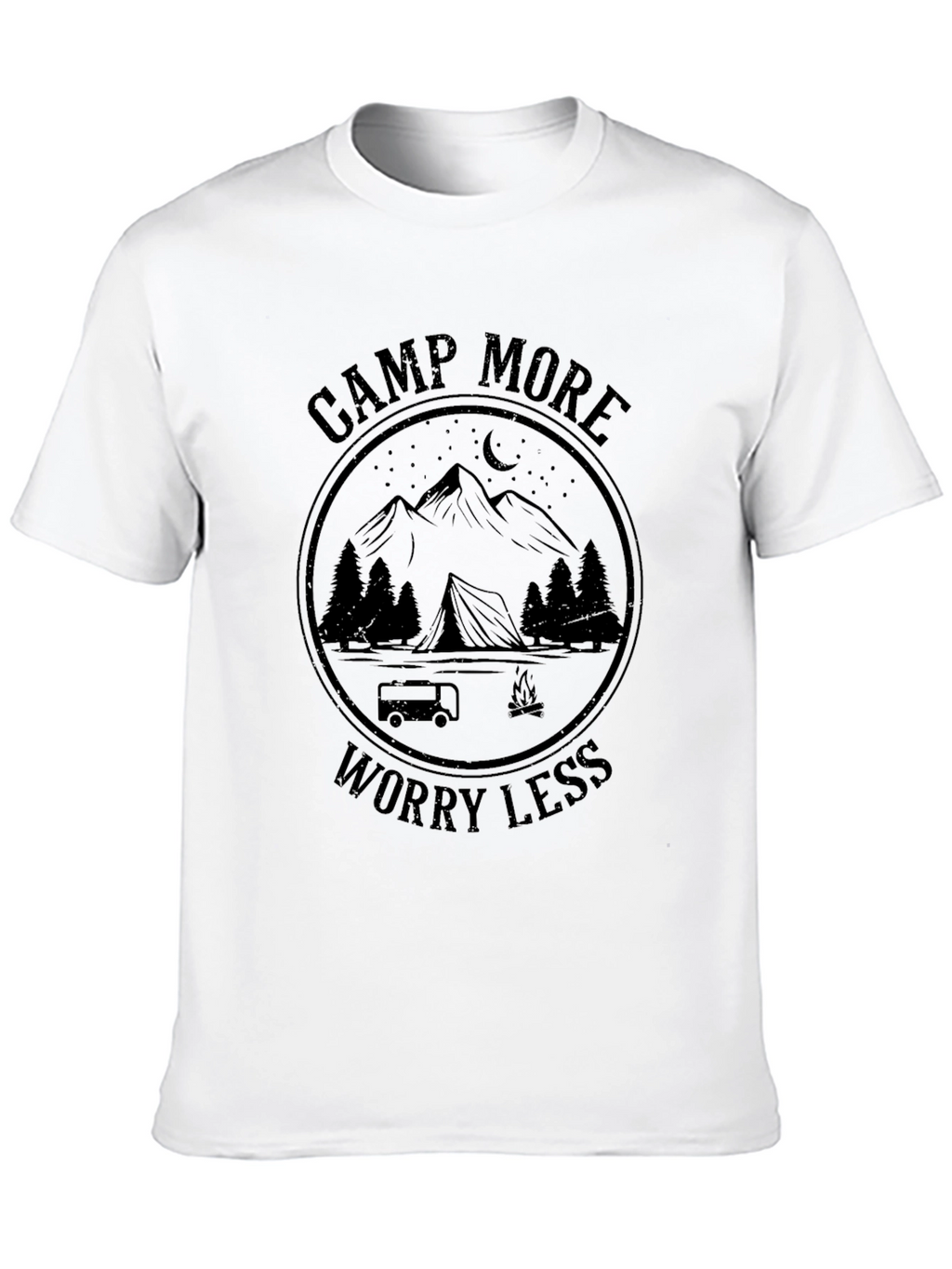 Camp More Worry Less Graphic T-Shirt