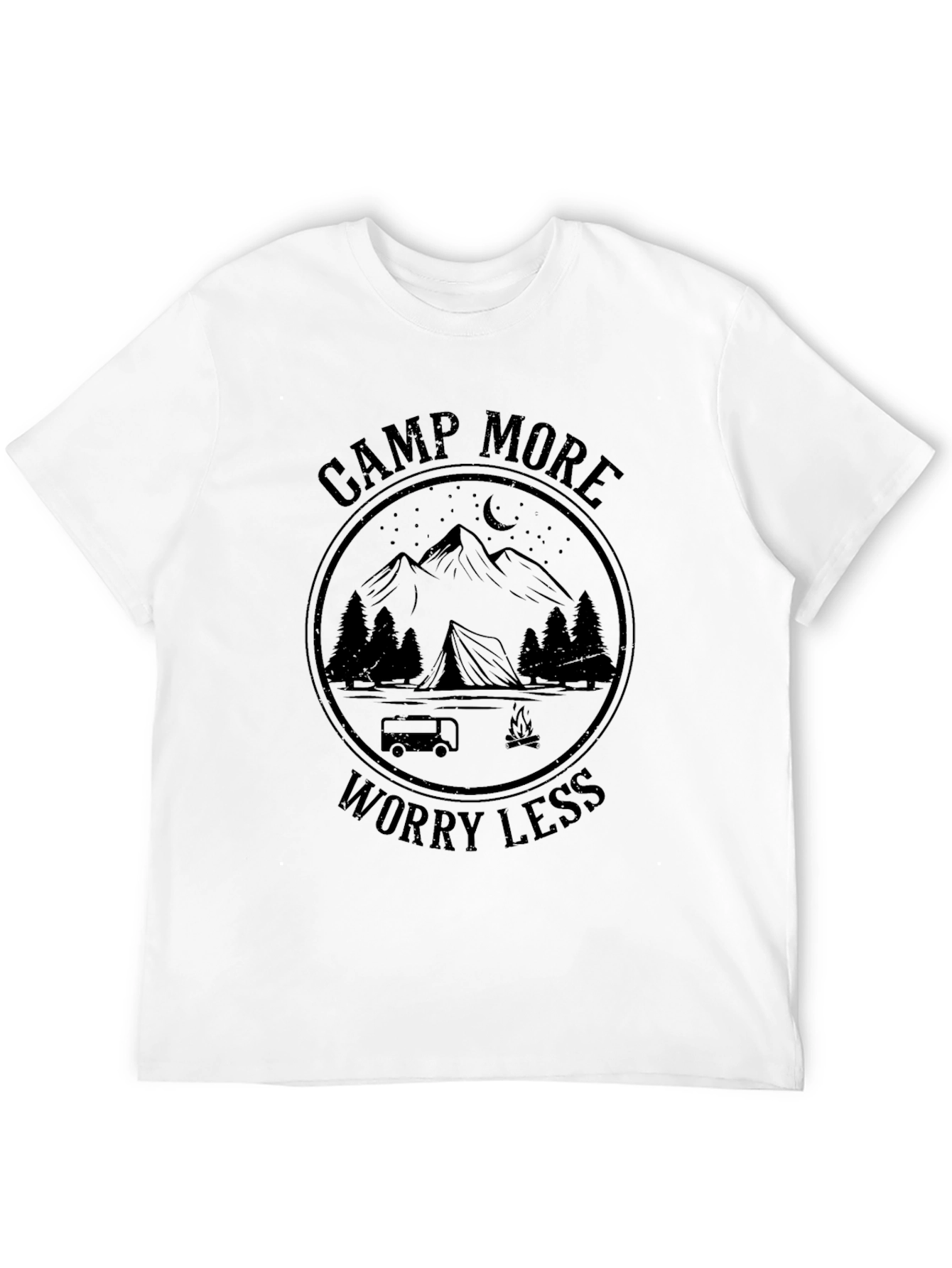 Camp More Worry Less Graphic T-Shirt
