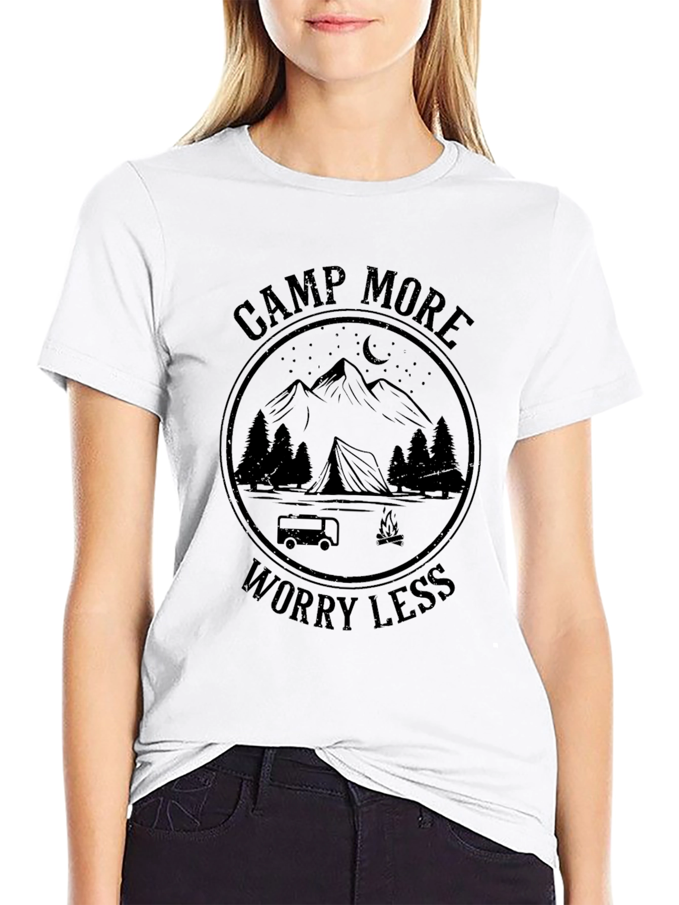 Camp More Worry Less Graphic T-Shirt