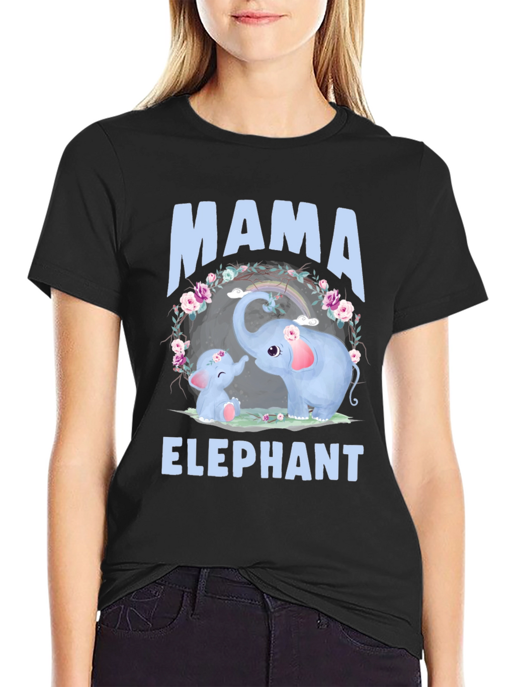 Mama Elephant Graphic Tee - Cute Family T-Shirt