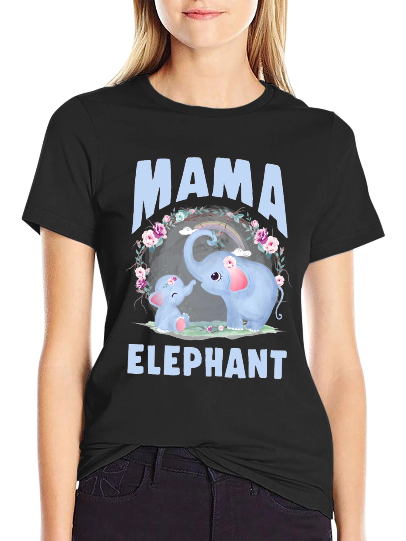 Mama Elephant Graphic Tee - Cute Family T-Shirt