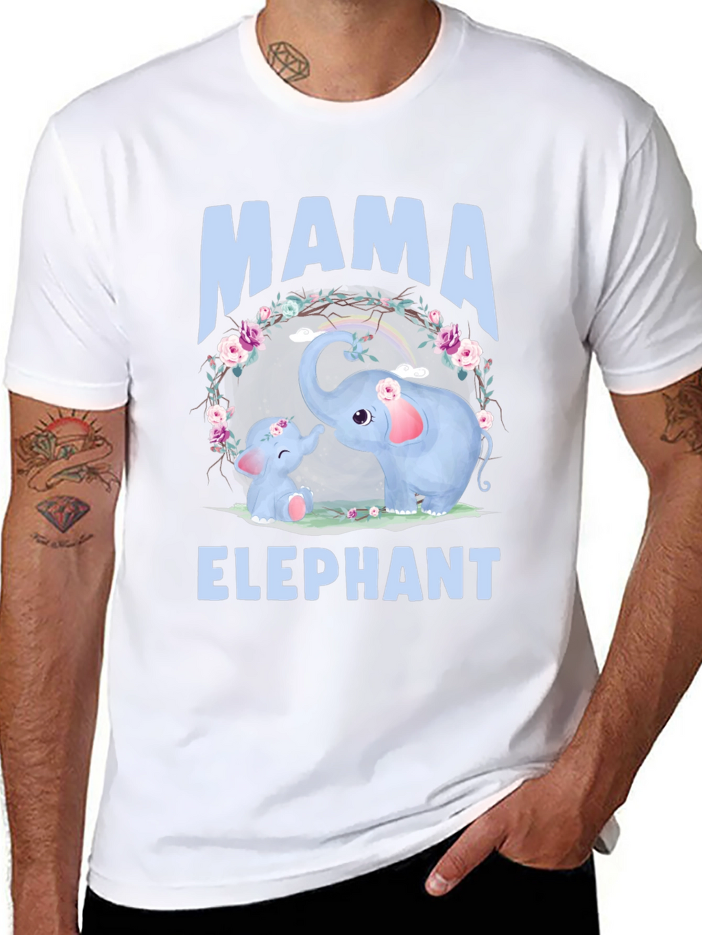 Mama Elephant Graphic Tee - Cute Family T-Shirt