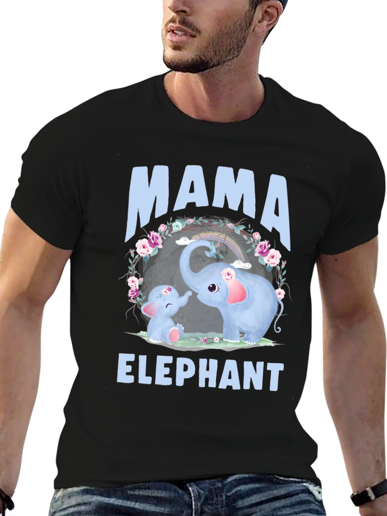Mama Elephant Graphic Tee - Cute Family T-Shirt
