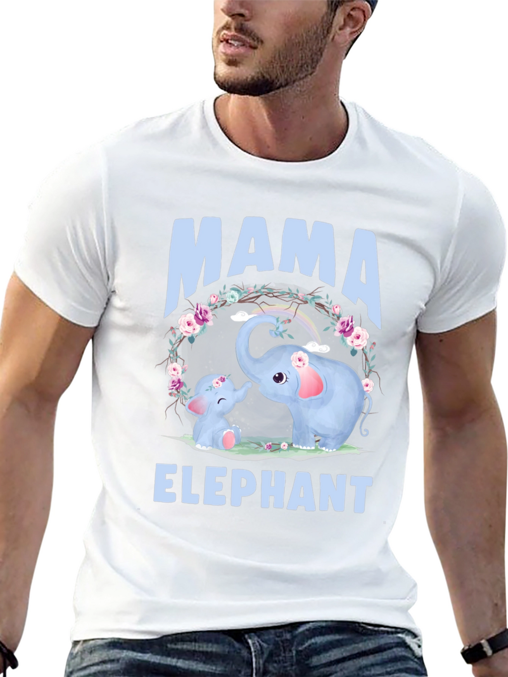 Mama Elephant Graphic Tee - Cute Family T-Shirt