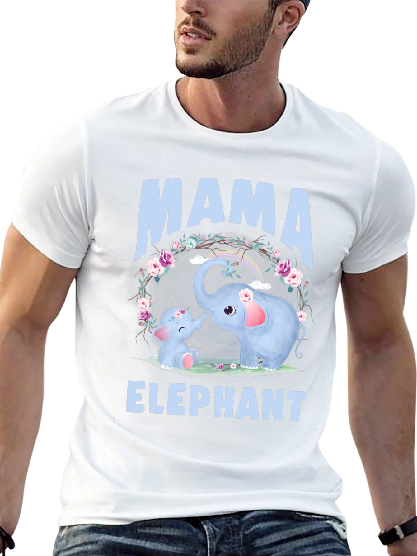 Mama Elephant Graphic Tee - Cute Family T-Shirt