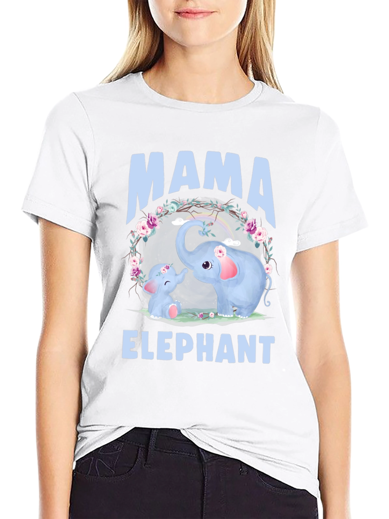 Mama Elephant Graphic Tee - Cute Family T-Shirt