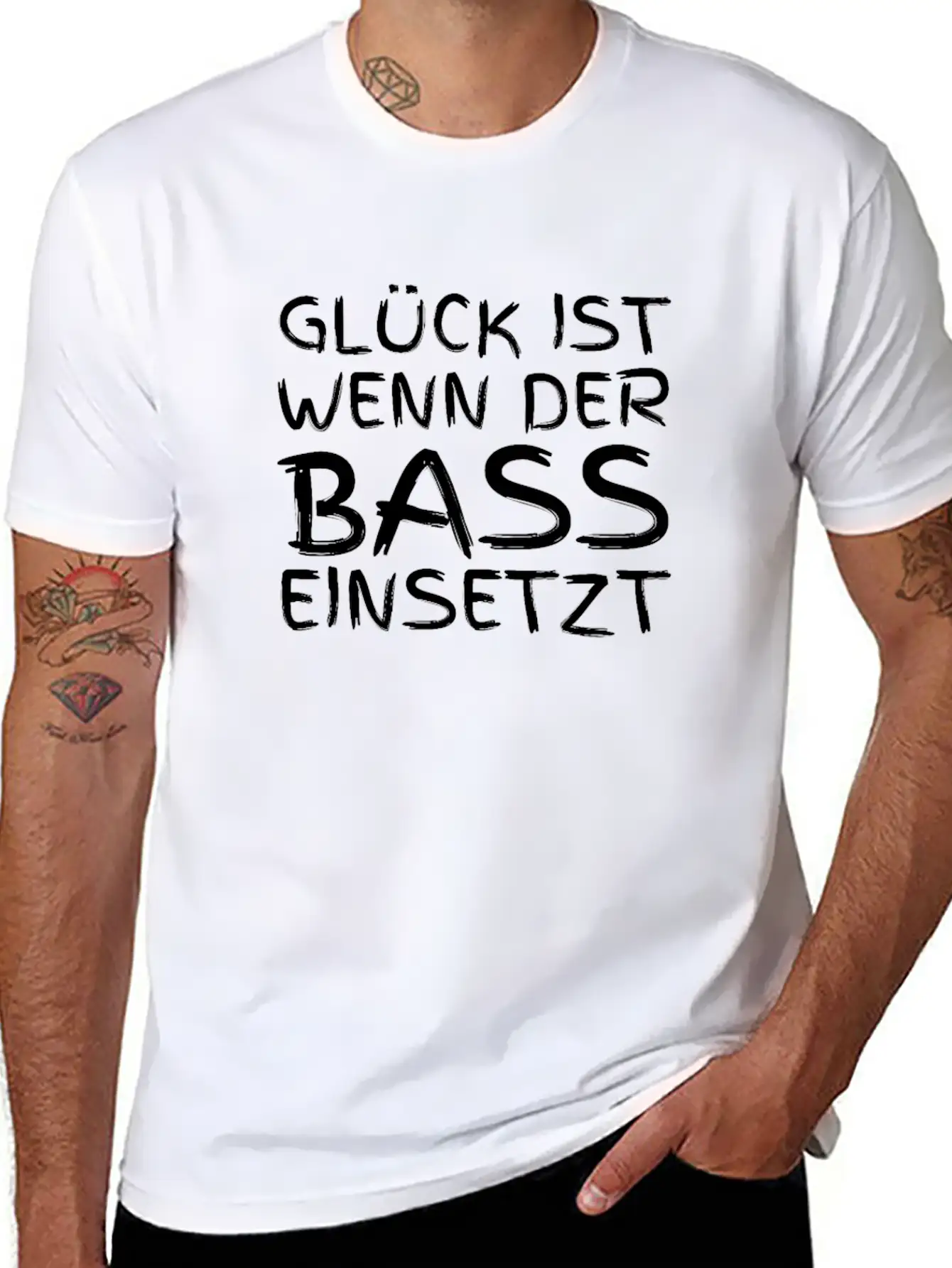 Glück Ist Wenn Der Bass Einsetzt Classic Cotton Tee – Unisex Comfort For Any Season