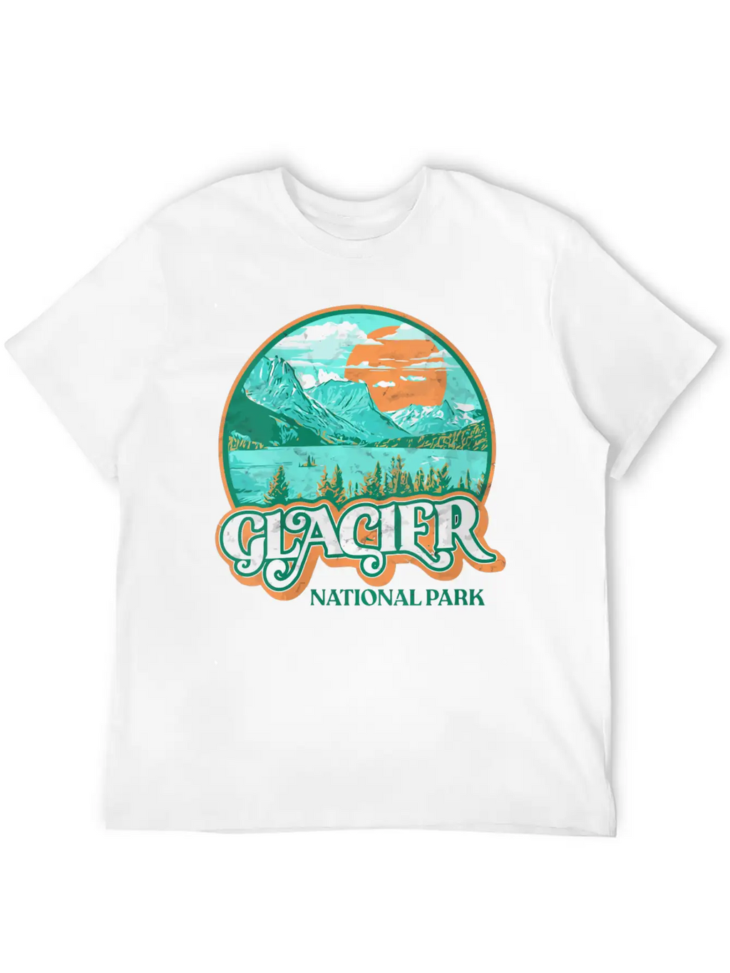 Glacier National Park Montana Retro 80'S Chill Gra Breathable Graphic T-Shirt – Perfect For Casual Days