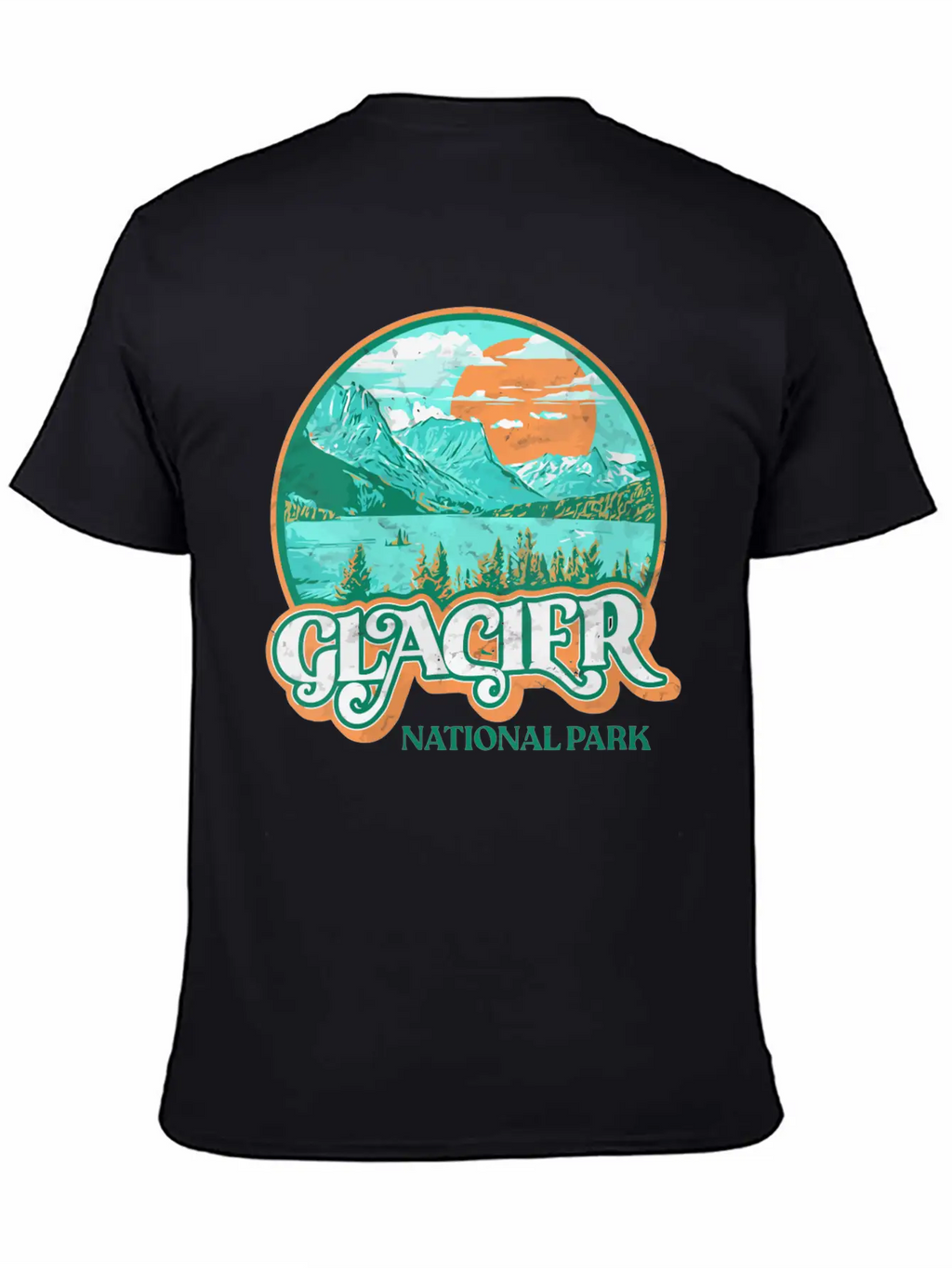Glacier National Park Montana Retro 80'S Chill Gra Breathable Graphic T-Shirt – Perfect For Casual Days