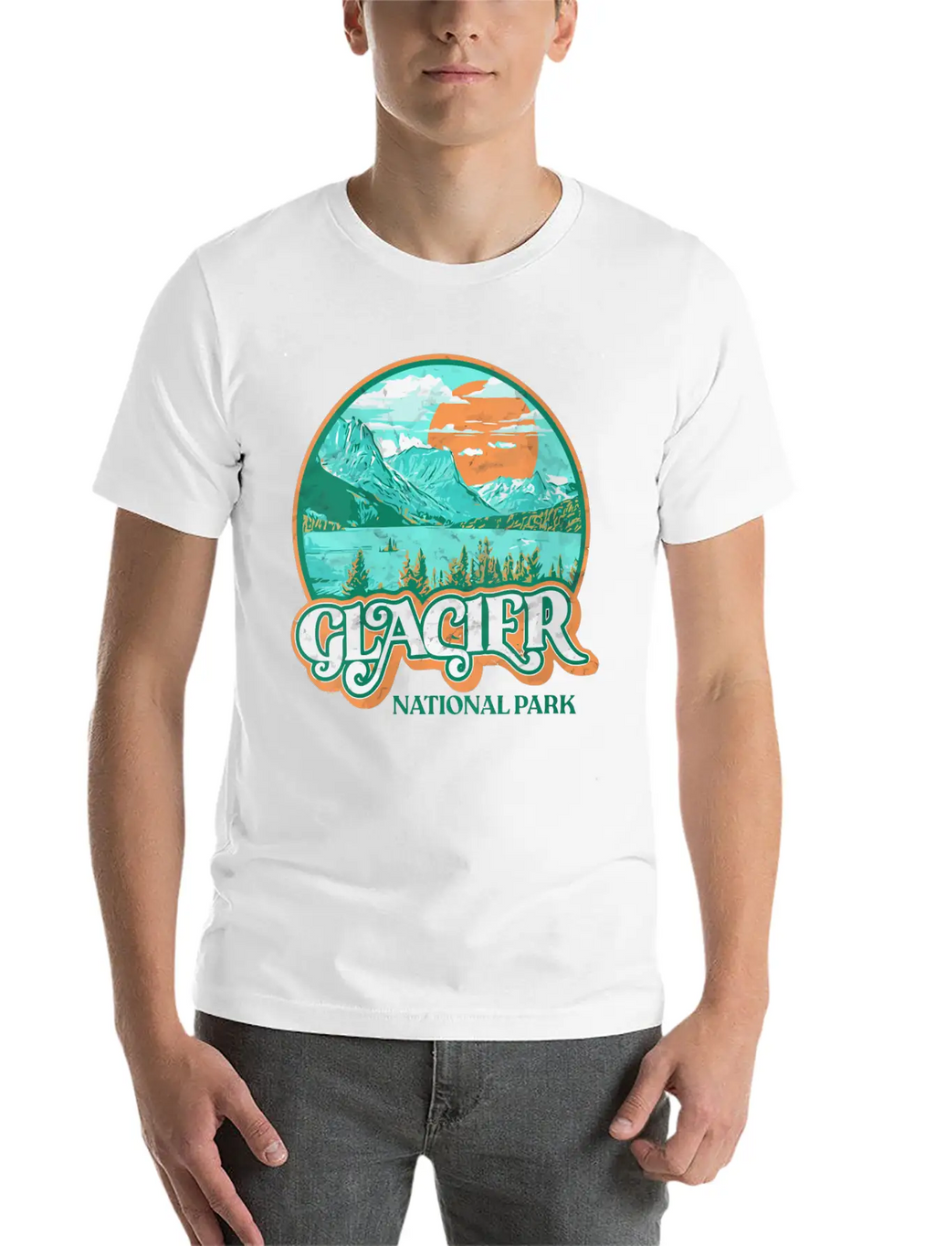 Glacier National Park Montana Retro 80'S Chill Gra Breathable Graphic T-Shirt – Perfect For Casual Days