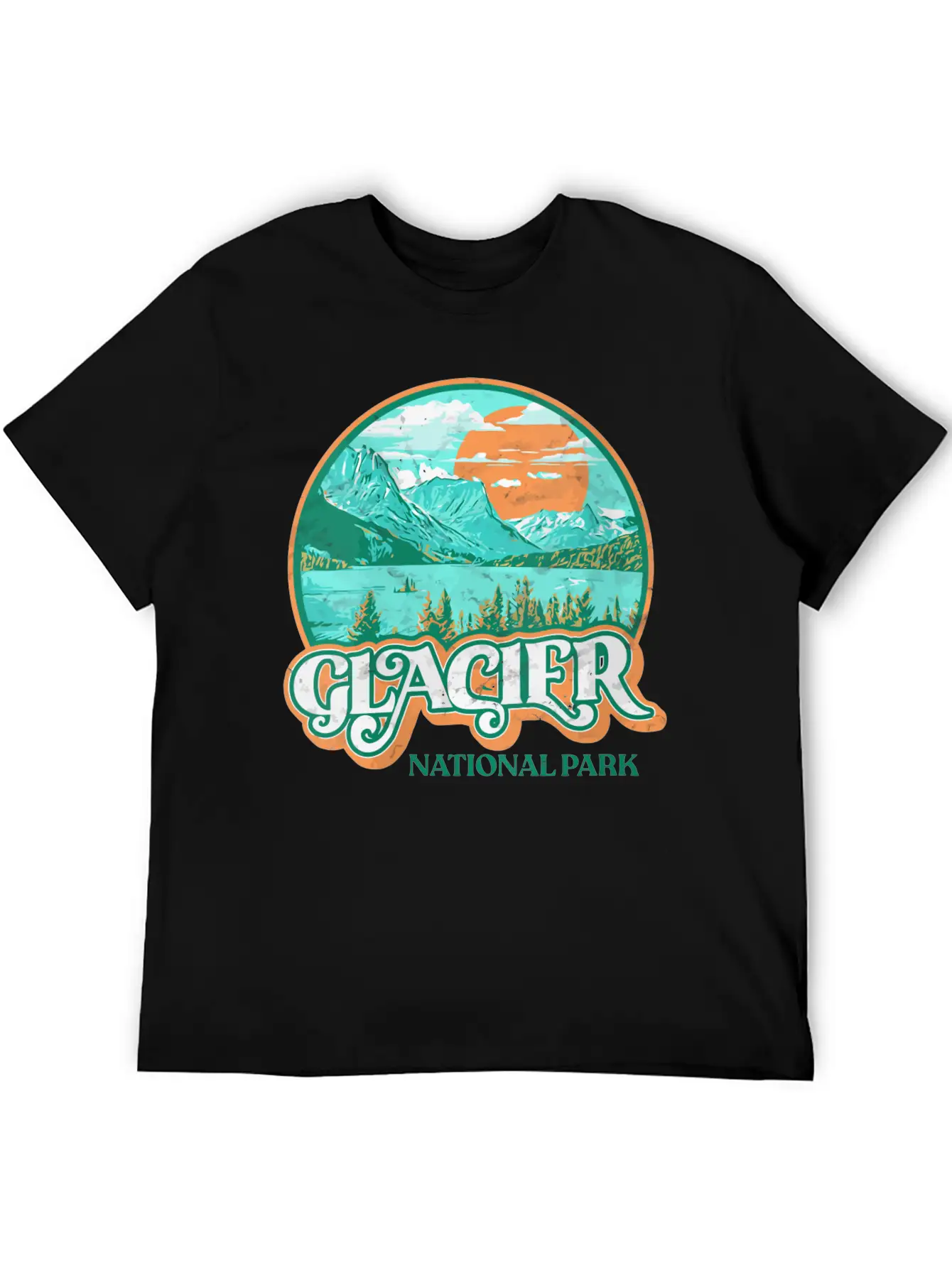 Glacier National Park Montana Retro 80'S Chill Gra Breathable Graphic T-Shirt – Perfect For Casual Days