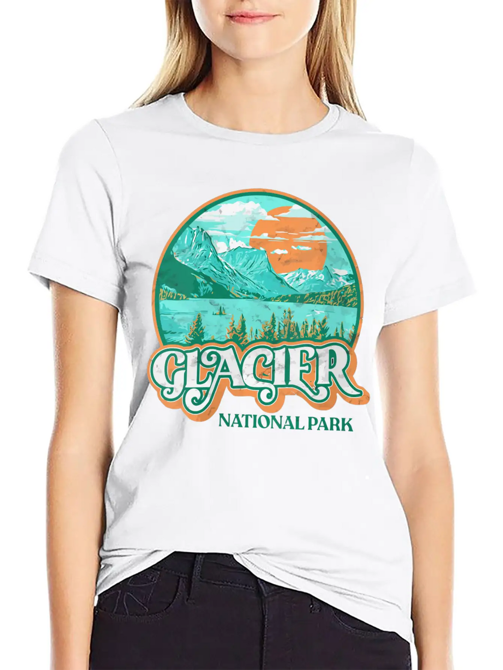 Glacier National Park Montana Retro 80'S Chill Gra Breathable Graphic T-Shirt – Perfect For Casual Days
