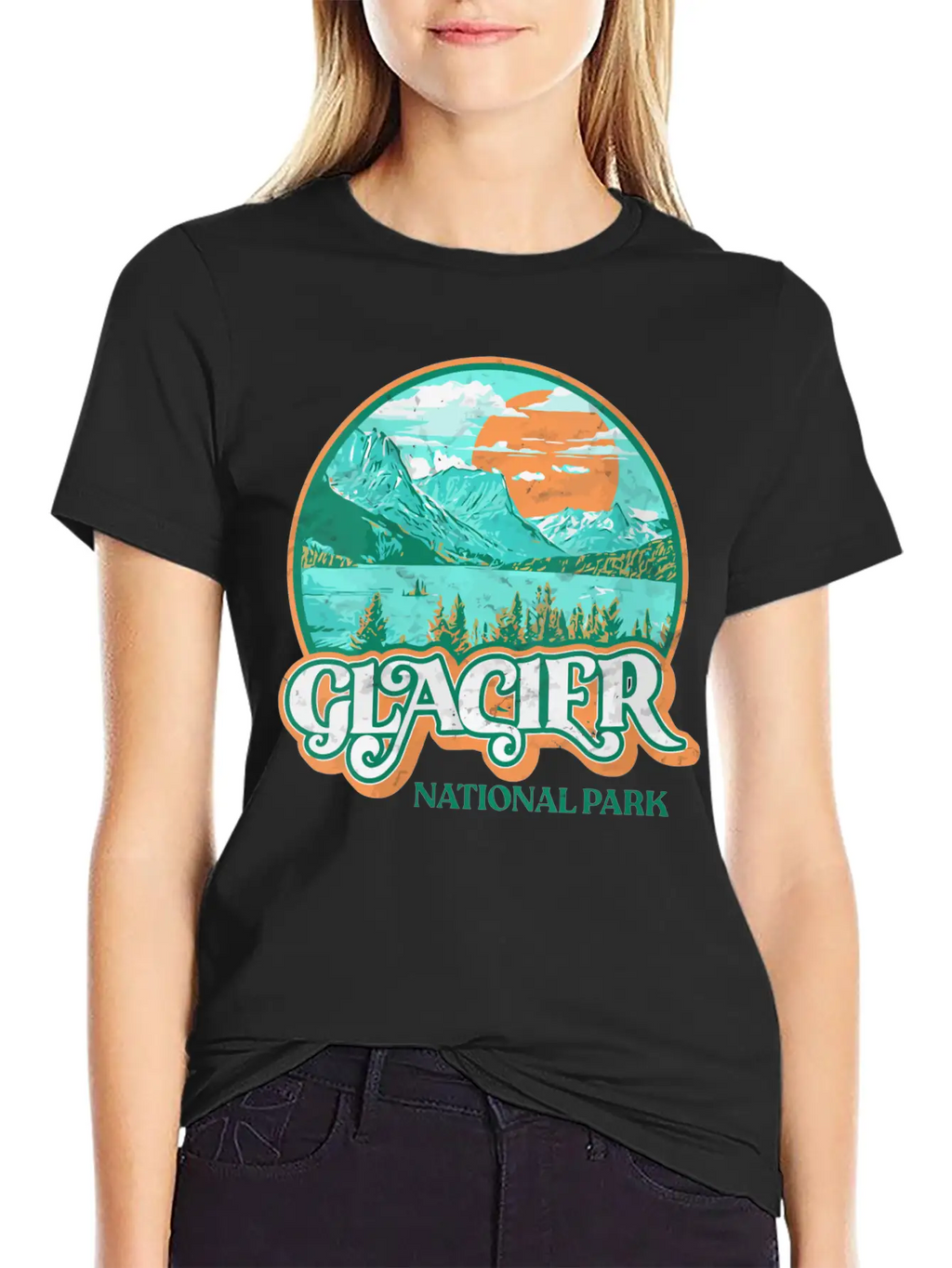 Glacier National Park Montana Retro 80'S Chill Gra Breathable Graphic T-Shirt – Perfect For Casual Days