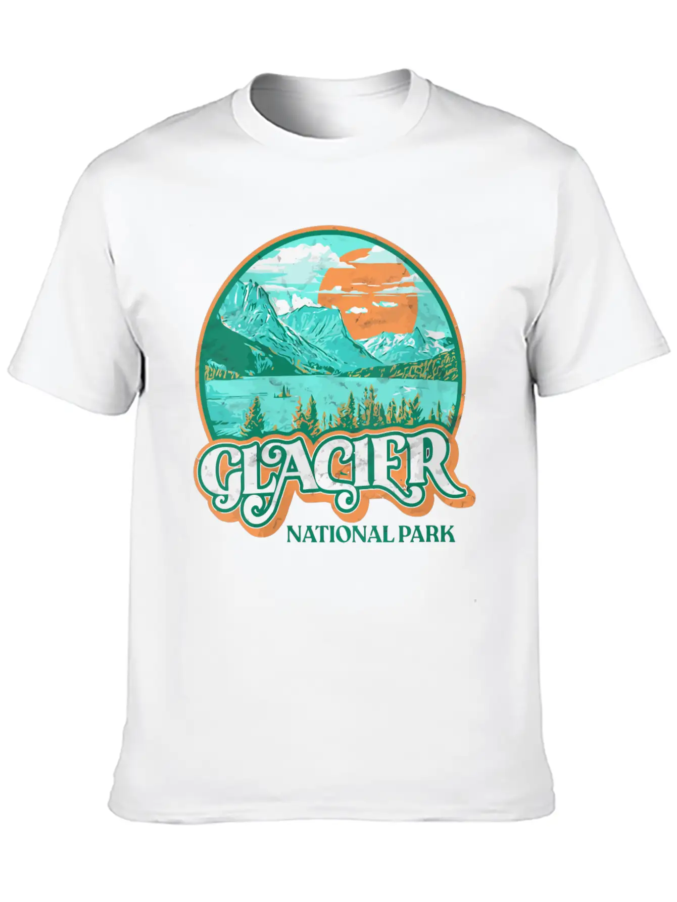 Glacier National Park Montana Retro 80'S Chill Gra Breathable Graphic T-Shirt – Perfect For Casual Days