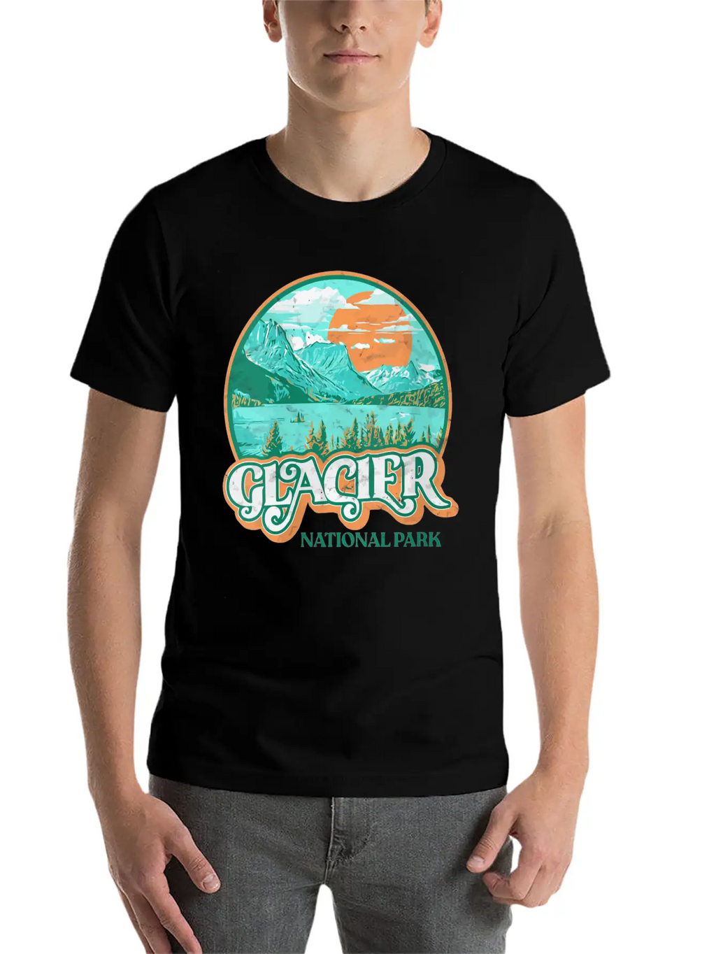 Glacier National Park Montana Retro 80'S Chill Gra Breathable Graphic T-Shirt – Perfect For Casual Days