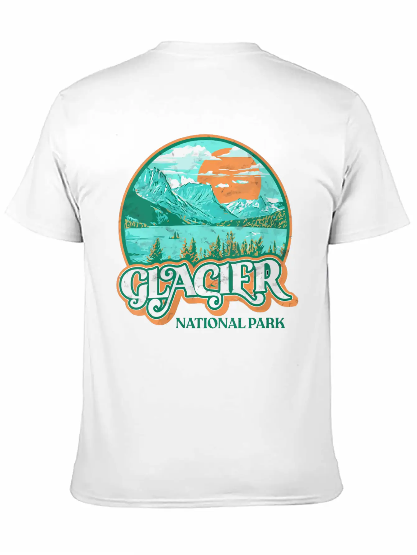 Glacier National Park Montana Retro 80'S Chill Gra Breathable Graphic T-Shirt – Perfect For Casual Days