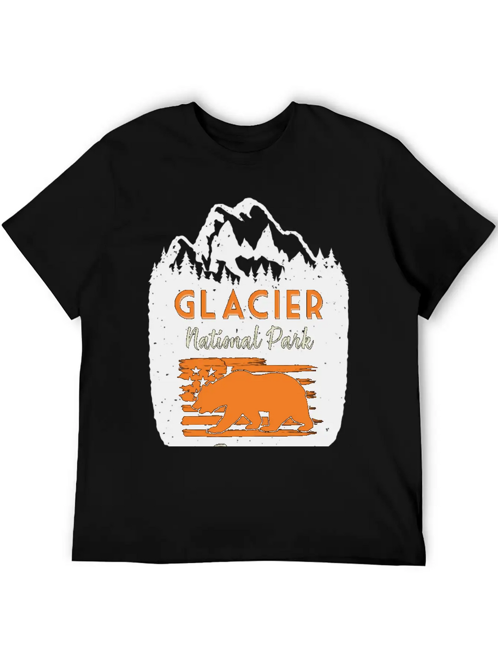 Glacier National Park Us Flag Grizzly Bear Classic Cotton Tee – Unisex Comfort For Any Season