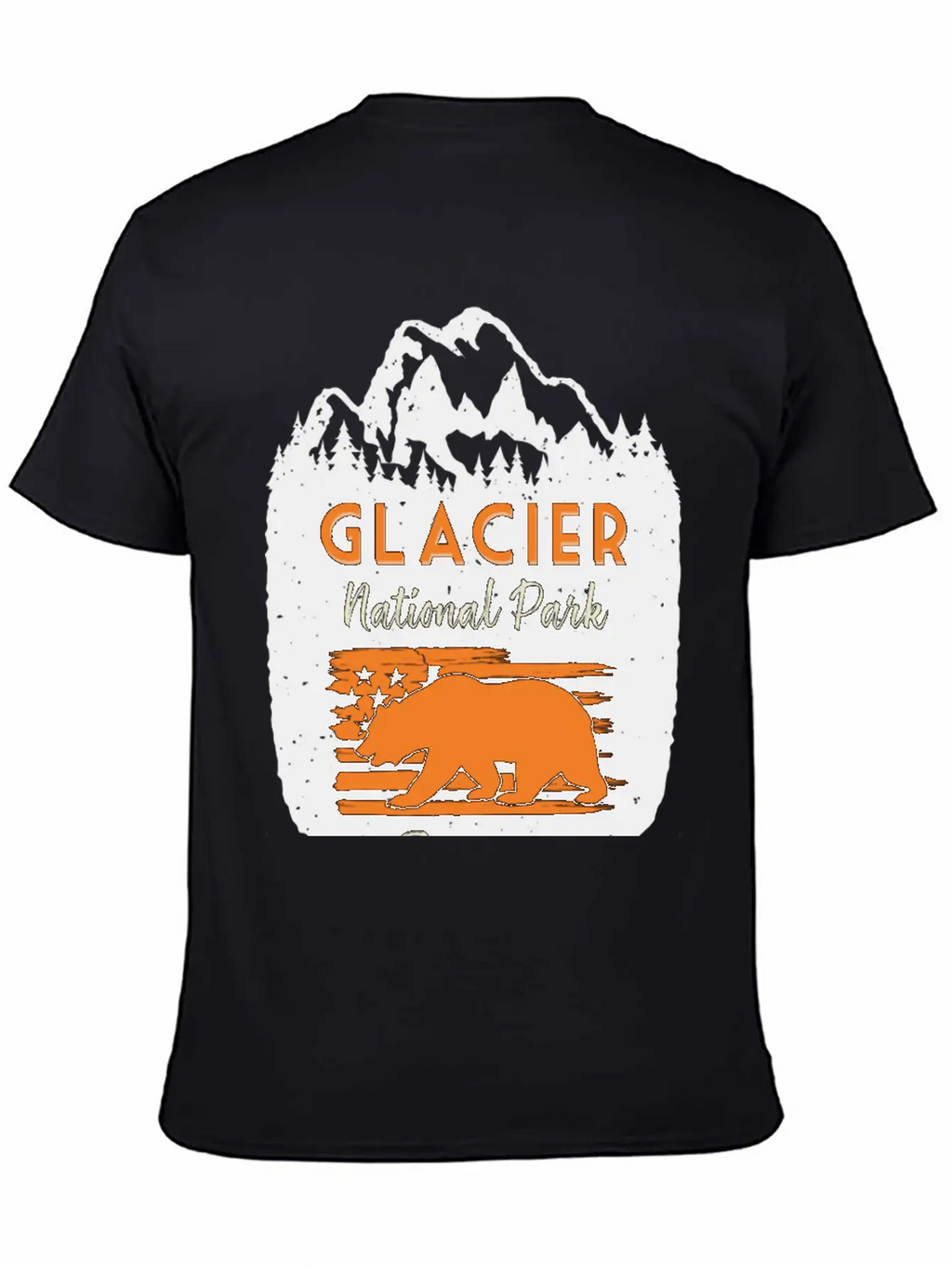 Glacier National Park Us Flag Grizzly Bear Classic Cotton Tee – Unisex Comfort For Any Season