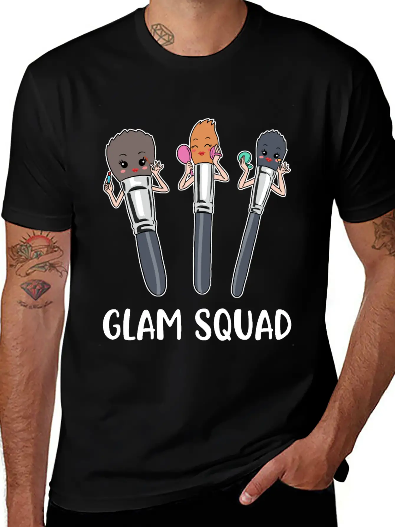 Glam Squad Funny Makeup Artist Gift Essential Cotton Tee For Daily Outfits – Unisex Style