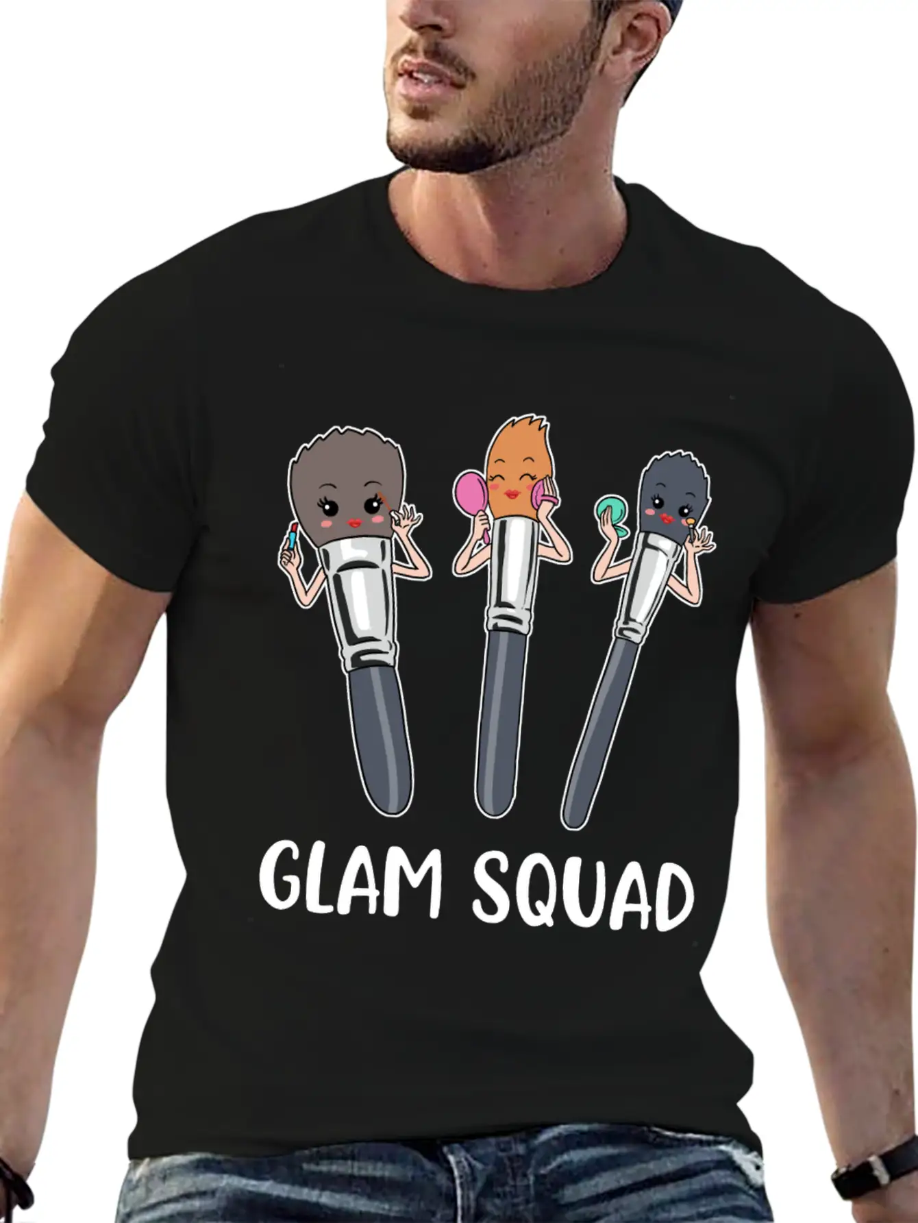 Glam Squad Funny Makeup Artist Gift Essential Cotton Tee For Daily Outfits – Unisex Style
