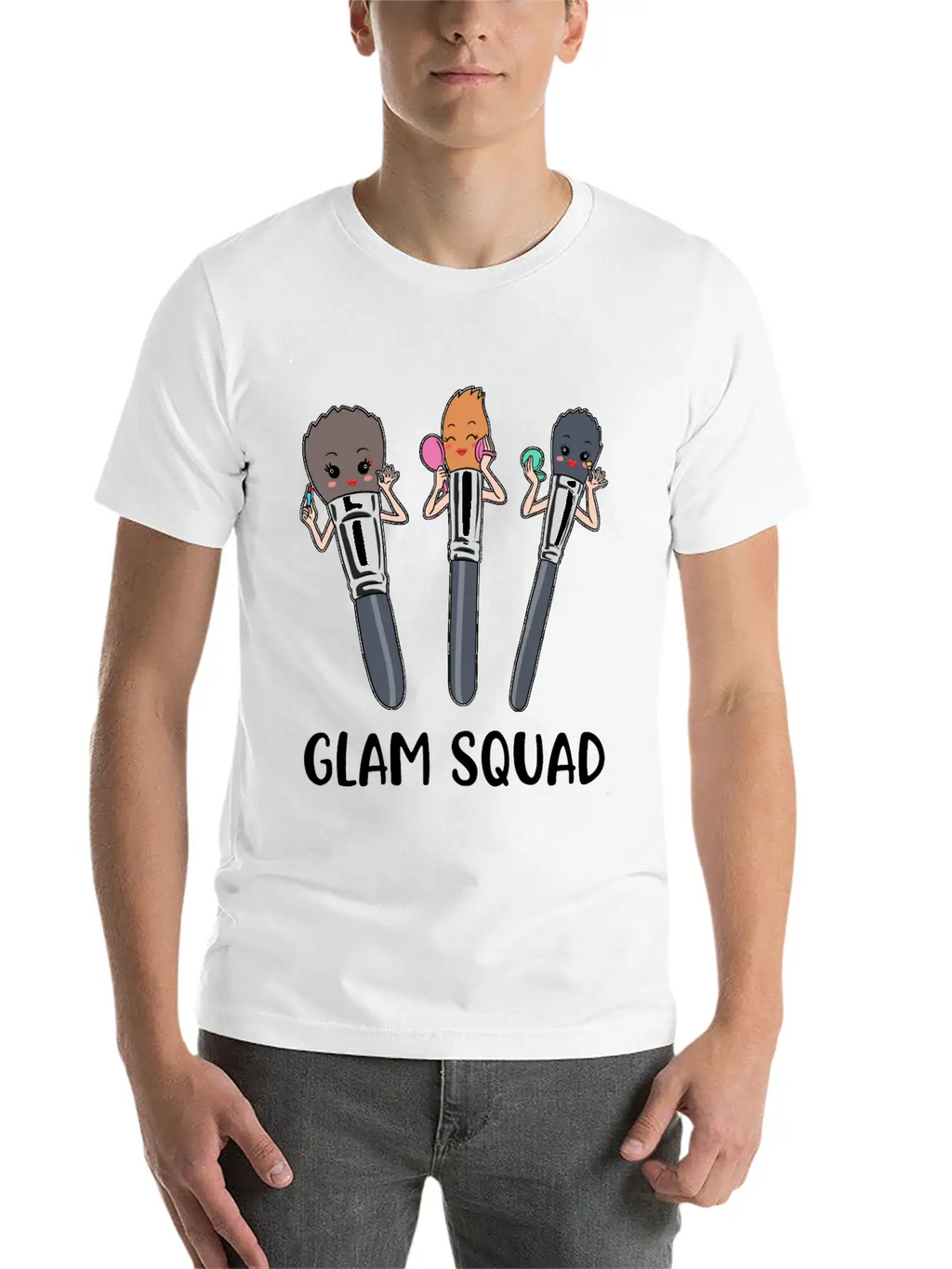 Glam Squad Funny Makeup Artist Gift Essential Cotton Tee For Daily Outfits – Unisex Style