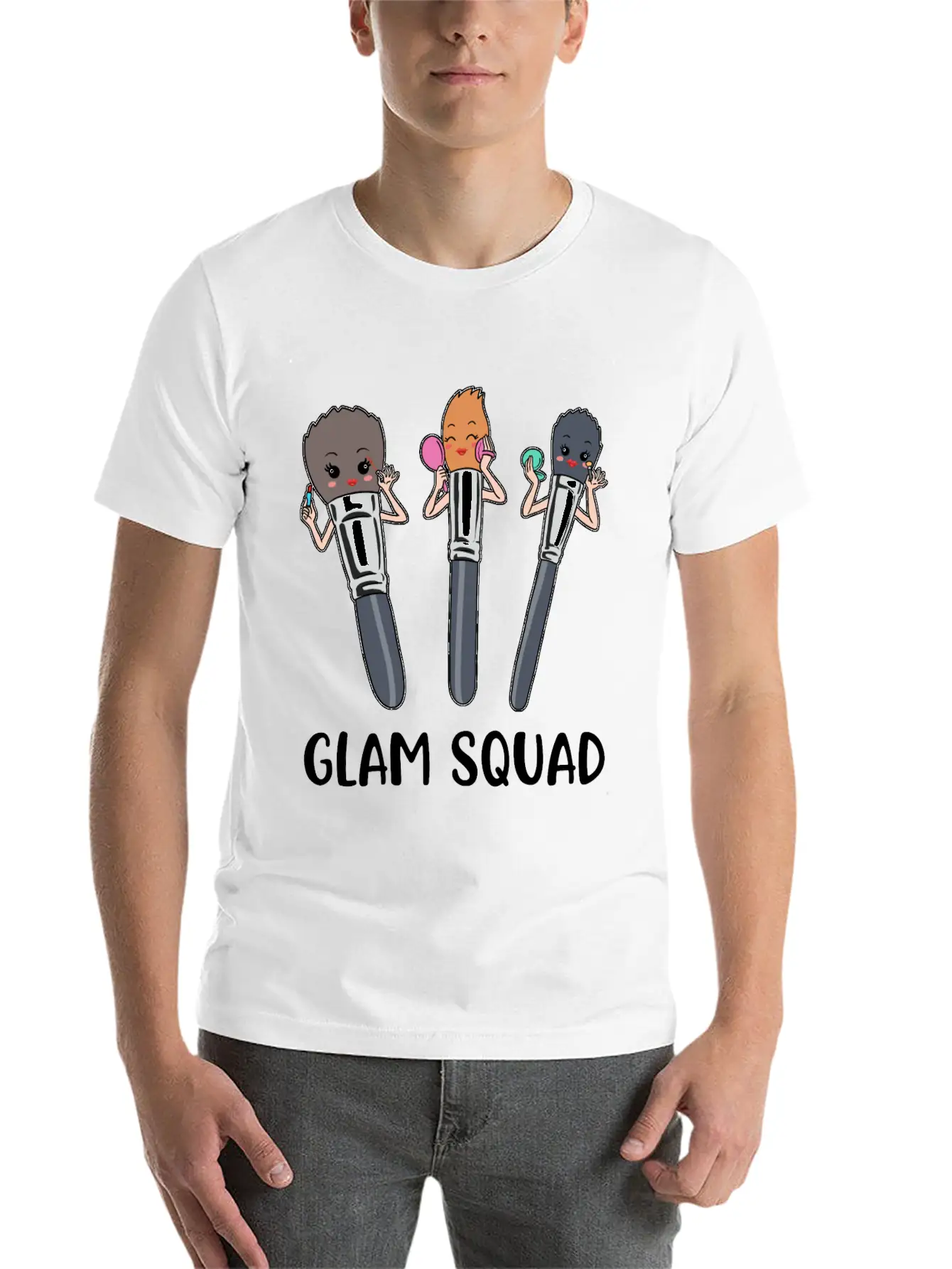 Glam Squad Funny Makeup Artist Gift Essential Cotton Tee For Daily Outfits – Unisex Style