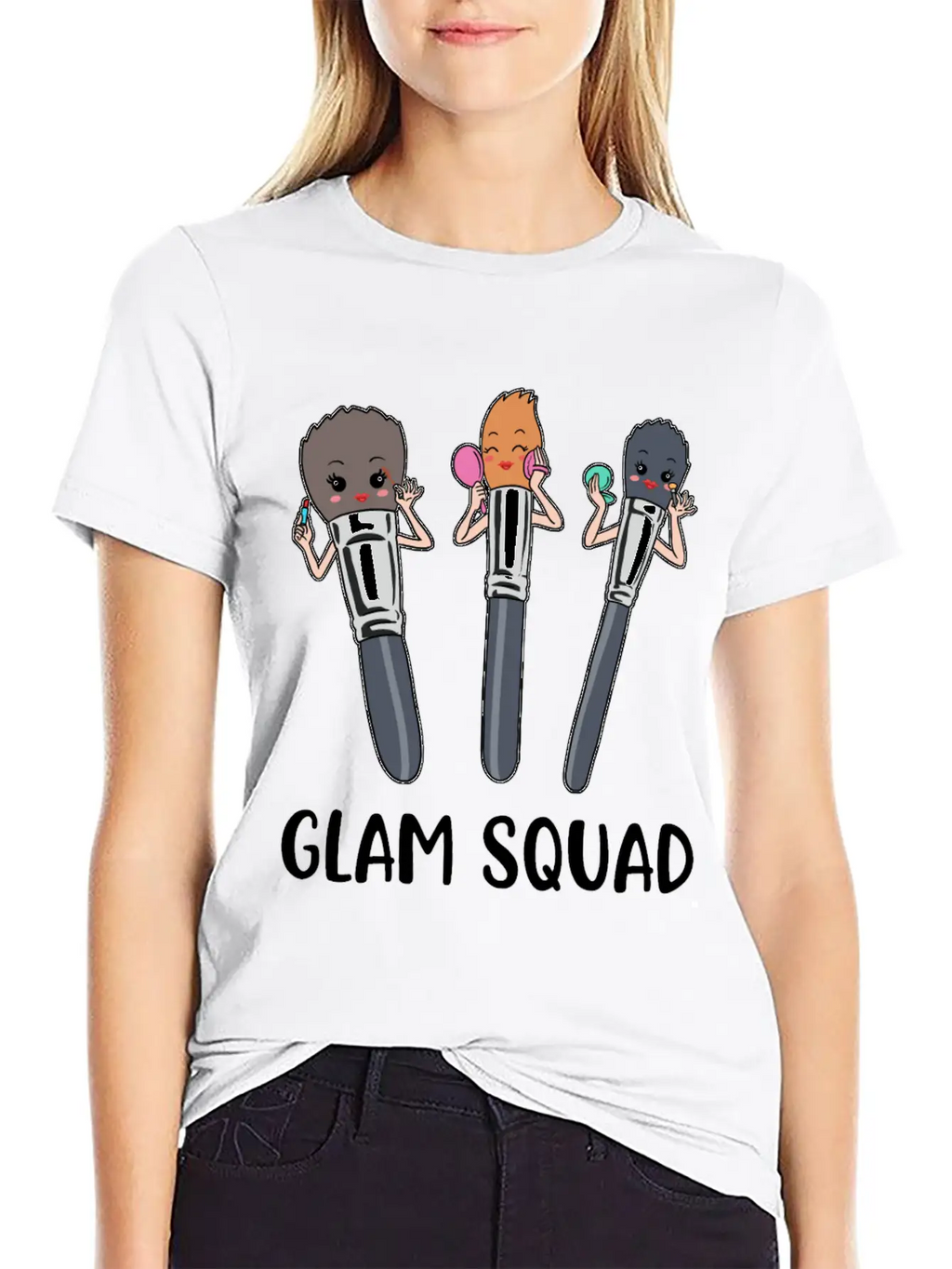 Glam Squad Funny Makeup Artist Gift Essential Cotton Tee For Daily Outfits – Unisex Style