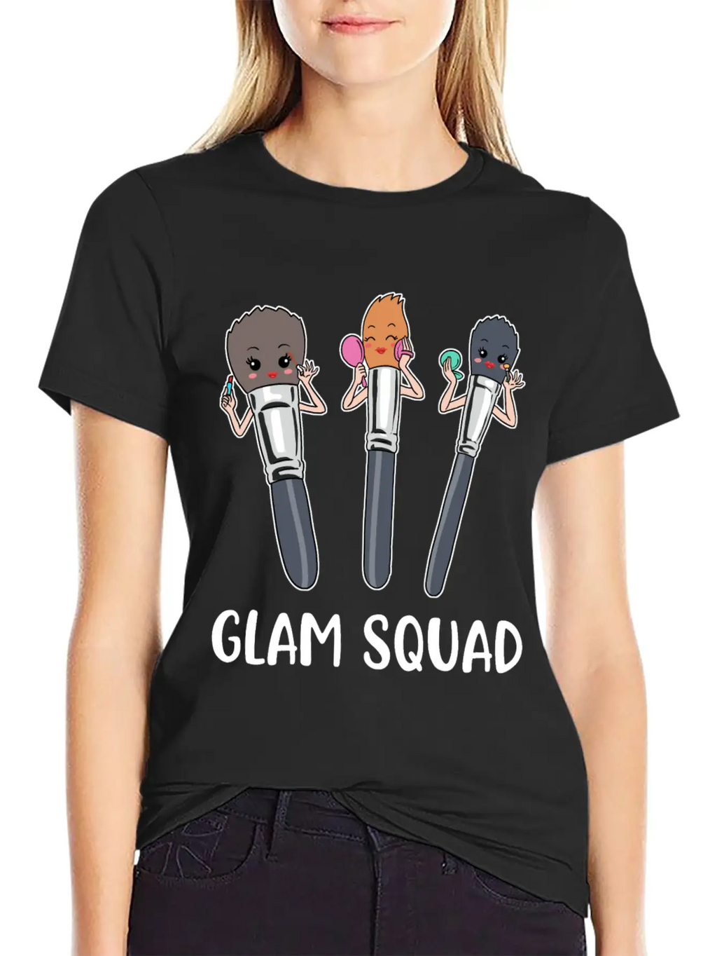 Glam Squad Funny Makeup Artist Gift Essential Cotton Tee For Daily Outfits – Unisex Style