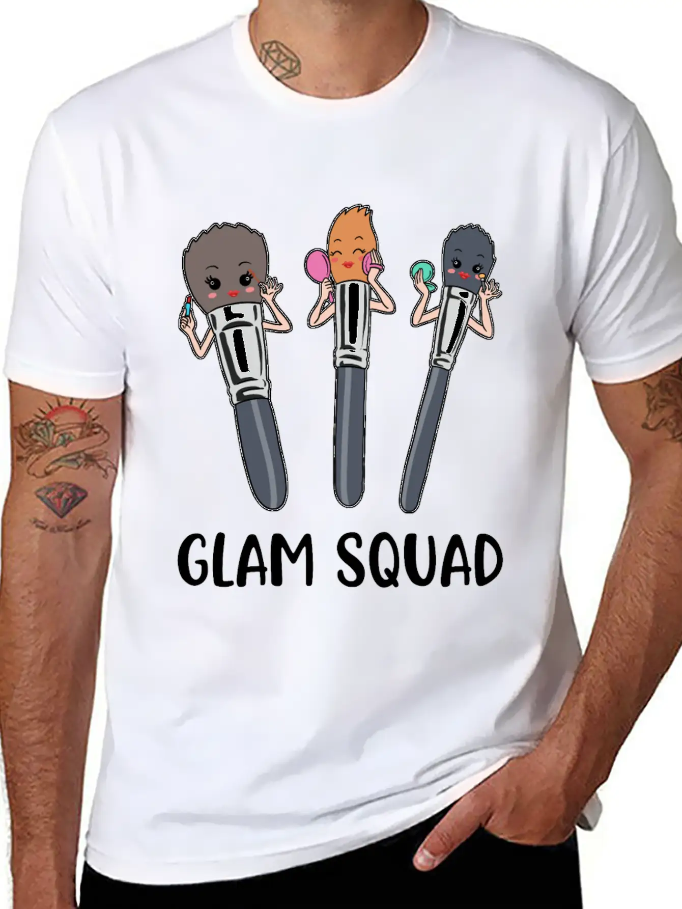 Glam Squad Funny Makeup Artist Gift Essential Cotton Tee For Daily Outfits – Unisex Style