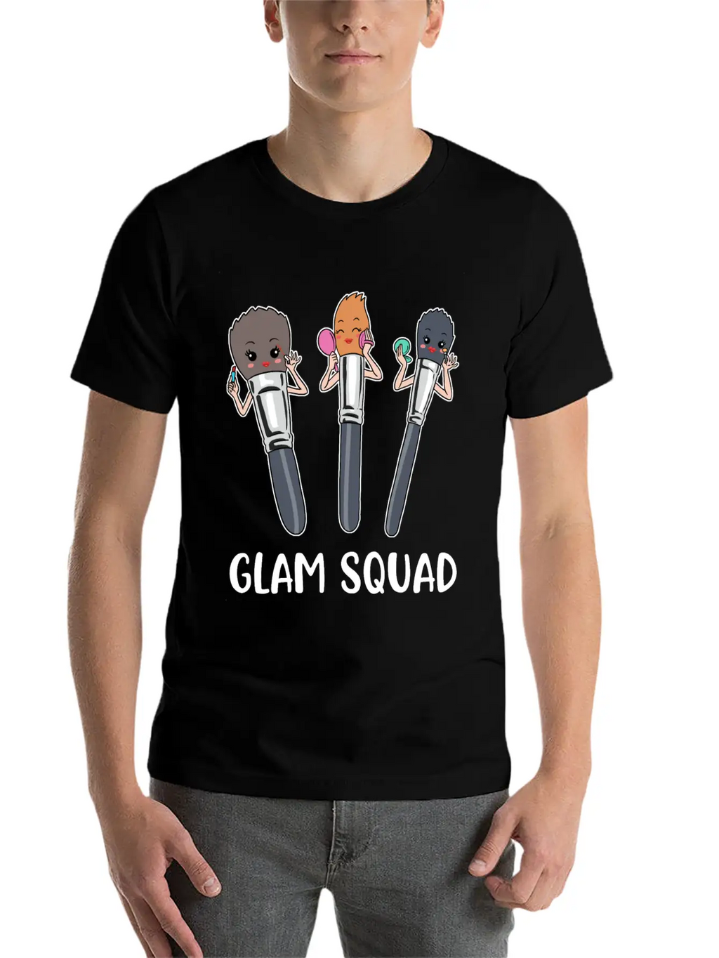Glam Squad Funny Makeup Artist Gift Essential Cotton Tee For Daily Outfits – Unisex Style